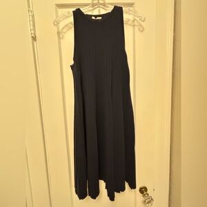 COS Navy Blue Pleated Halter Midi Dress, size small